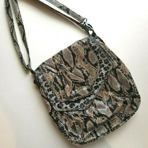 NWOT Falchi By Falchi Faux Snakeskin Messenger Bag